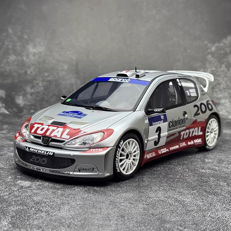 Peugeot 206 WRC – Panizzi TDC Silver 2002 (1:18 Scale by OTTO, Limited Edition of 2,000)(OT1085)