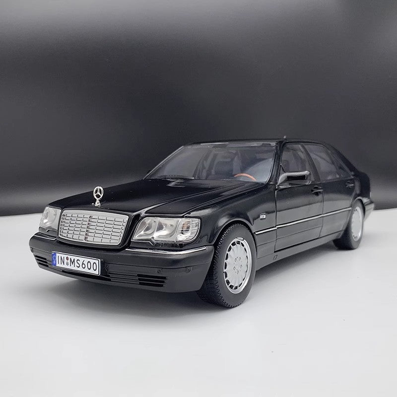 1/18 original 1990 Mercedes-Benz S600 W140 Tiger Head Benz Black diecast car model classic car