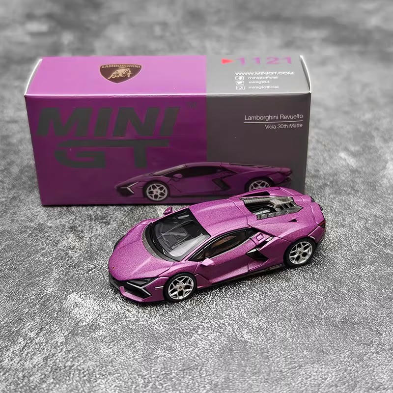 MINI GT 1:64 Lamborghini Revuelto Viola 30th Matte Diecast Model