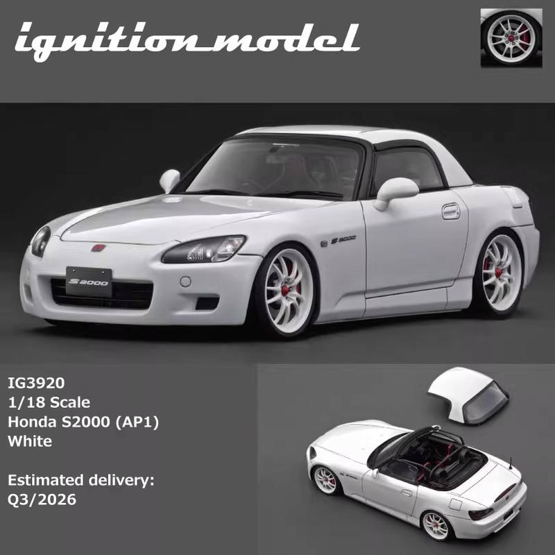 IG 1:18 Honda S2000 (AP1)- White – YX car model