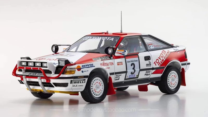 Toyota Celica GT-Four ST185 1:18 Diecast Rally Model by Kyosho (1990 Safari #3 / 1991 Monte Carlo #2)