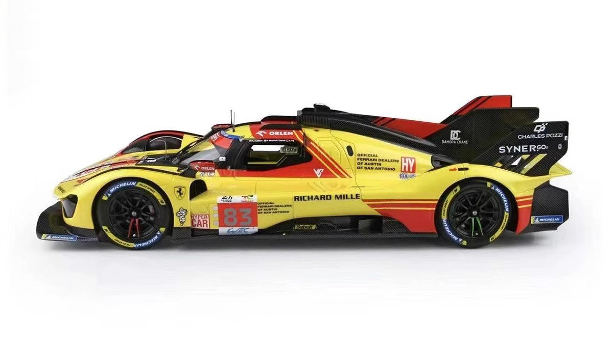 AUTOart Ferrari 499P #83 – 2025 Le Mans Winner (Ye Yifei Edition)1:18 Resin Display Model – Modena Yellow Hypercar Champion