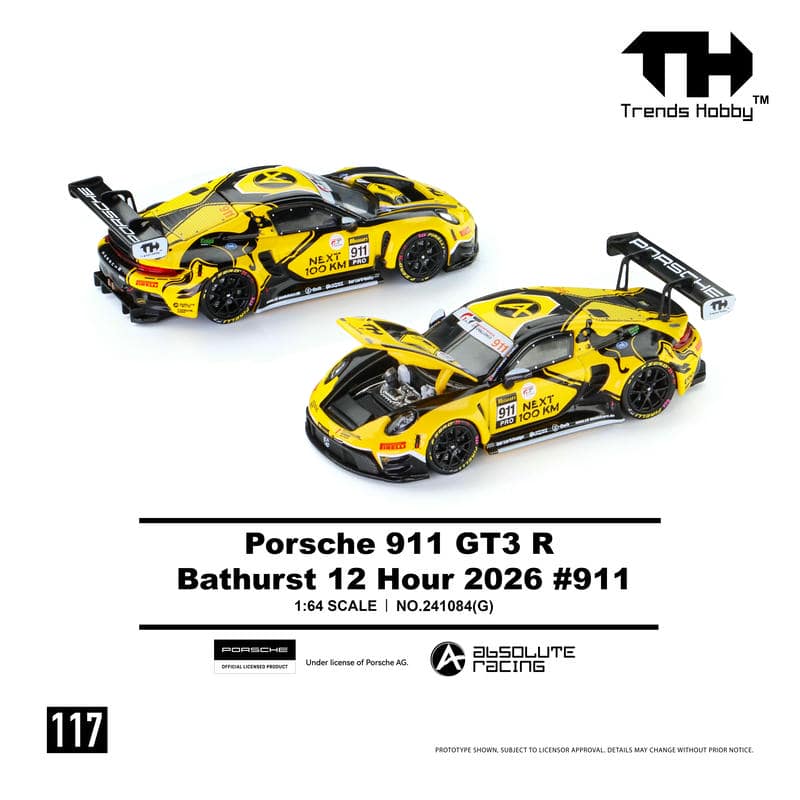 TH 1:64 Porsche 911 GT3 R #911 Bathurst 12 Hour 2026 Diecast Model