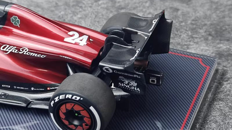 Alfa Romeo F1 C43 – #24 Zhou Guanyu Hungary GP Edition 1:18 Scale Diecast Model by Kilo NZG (Alloy Shell with Display Base & Cover)