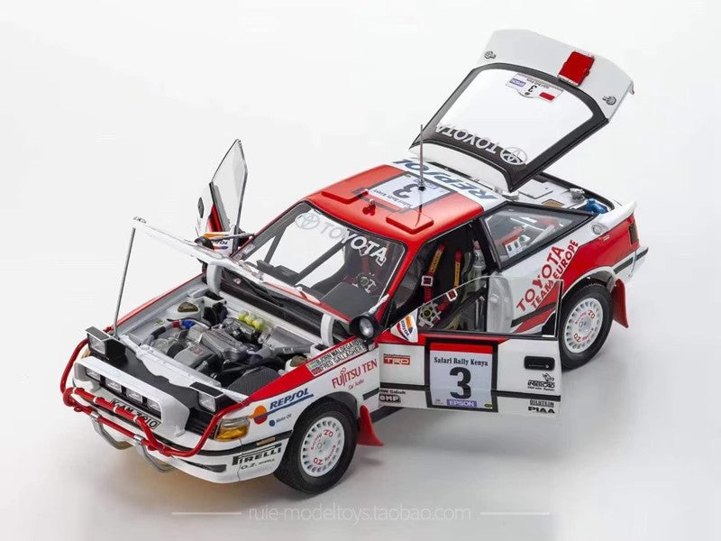 Toyota Celica GT-Four ST185 1:18 Diecast Rally Model by Kyosho (1990 Safari #3 / 1991 Monte Carlo #2)