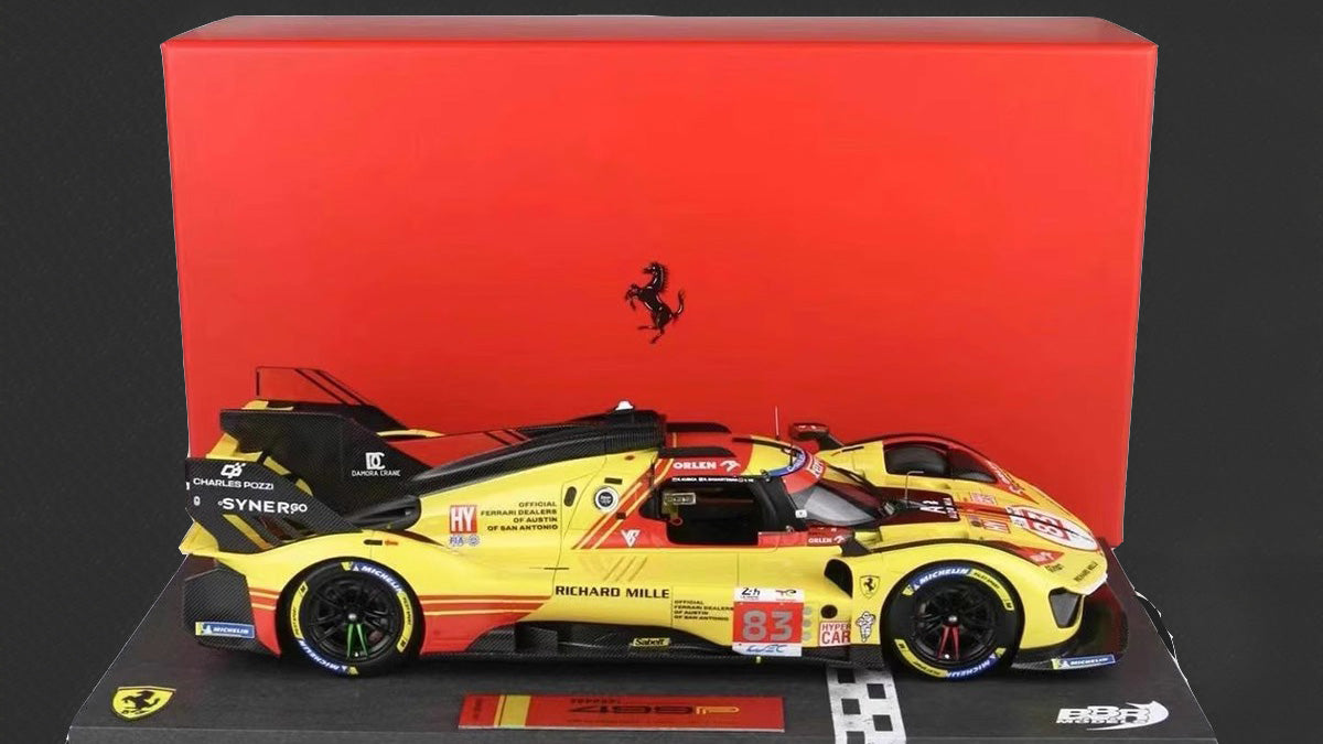 AUTOart Ferrari 499P #83 – 2025 Le Mans Winner (Ye Yifei Edition)1:18 Resin Display Model – Modena Yellow Hypercar Champion