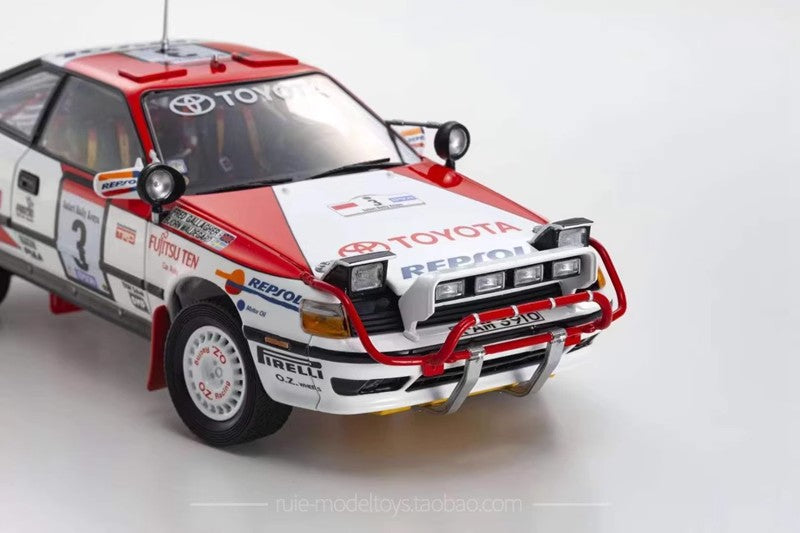 Toyota Celica GT-Four ST185 1:18 Diecast Rally Model by Kyosho (1990 Safari #3 / 1991 Monte Carlo #2)