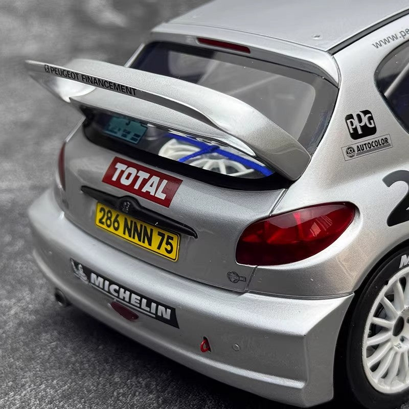 Peugeot 206 WRC – Panizzi TDC Silver 2002 (1:18 Scale by OTTO, Limited Edition of 2,000)(OT1085)