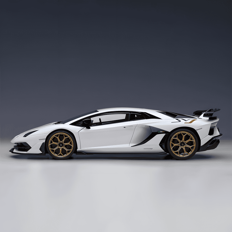 AutoArt Lamborghini Aventador SVJ 1:18 Scale Diecast Model – Diecast Supercar Collection(White)