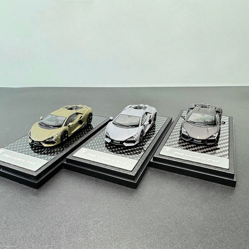 LCD 1:64 Lamborghini Revuelto Diecast Model Car – Opening Rear Engine Cover & Acrylic Display Base
