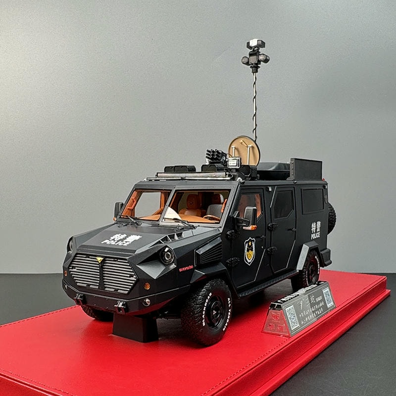 MB 1:18 Huakai “King Snake” Armored Explosion-Proof Police Car Model – Resin Super-Scale Collector’s Edition