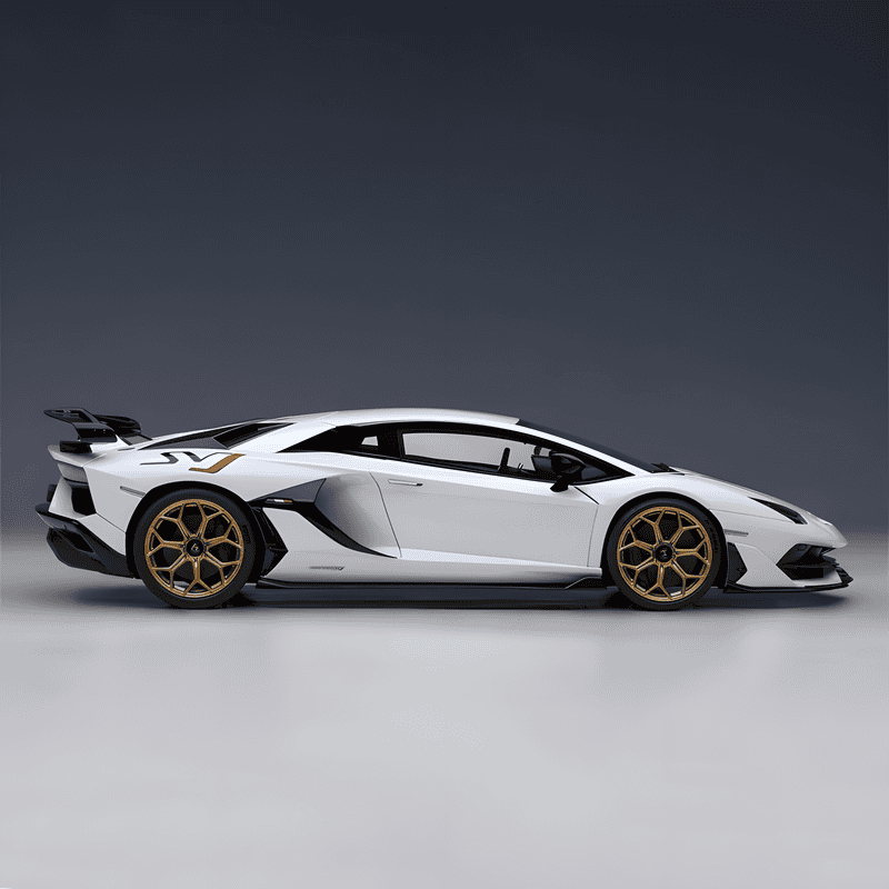 AutoArt Lamborghini Aventador SVJ 1:18 Scale Diecast Model – Diecast Supercar Collection(White)