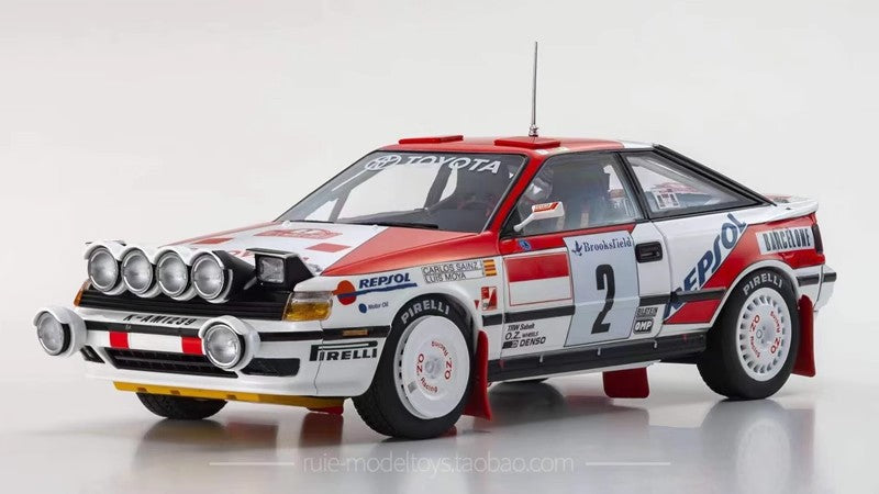 Toyota Celica GT-Four ST185 1:18 Diecast Rally Model by Kyosho (1990 Safari #3 / 1991 Monte Carlo #2)