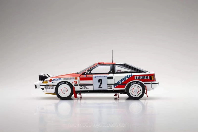 Toyota Celica GT-Four ST185 1:18 Diecast Rally Model by Kyosho (1990 Safari #3 / 1991 Monte Carlo #2)