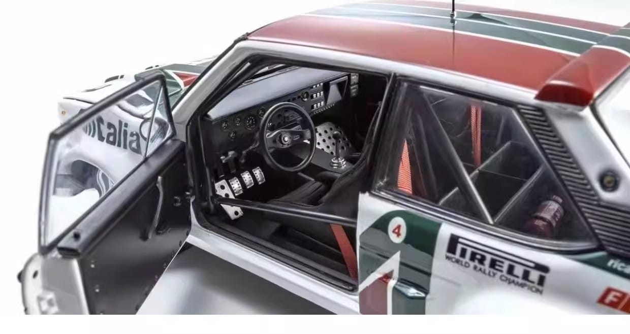 Fiat 131 Abarth Racing Car 1:18 Diecast Model by Kyosho (Blue & White Rally Livery – Car No. 1 & 2)