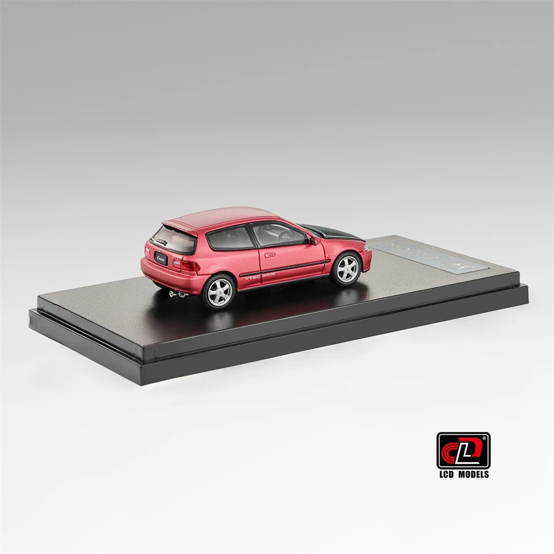 LCD Models 1:64 Honda Civic SiR II EG6 Diecast Model Car – Opening Hood JDM Hatchback Collectible
