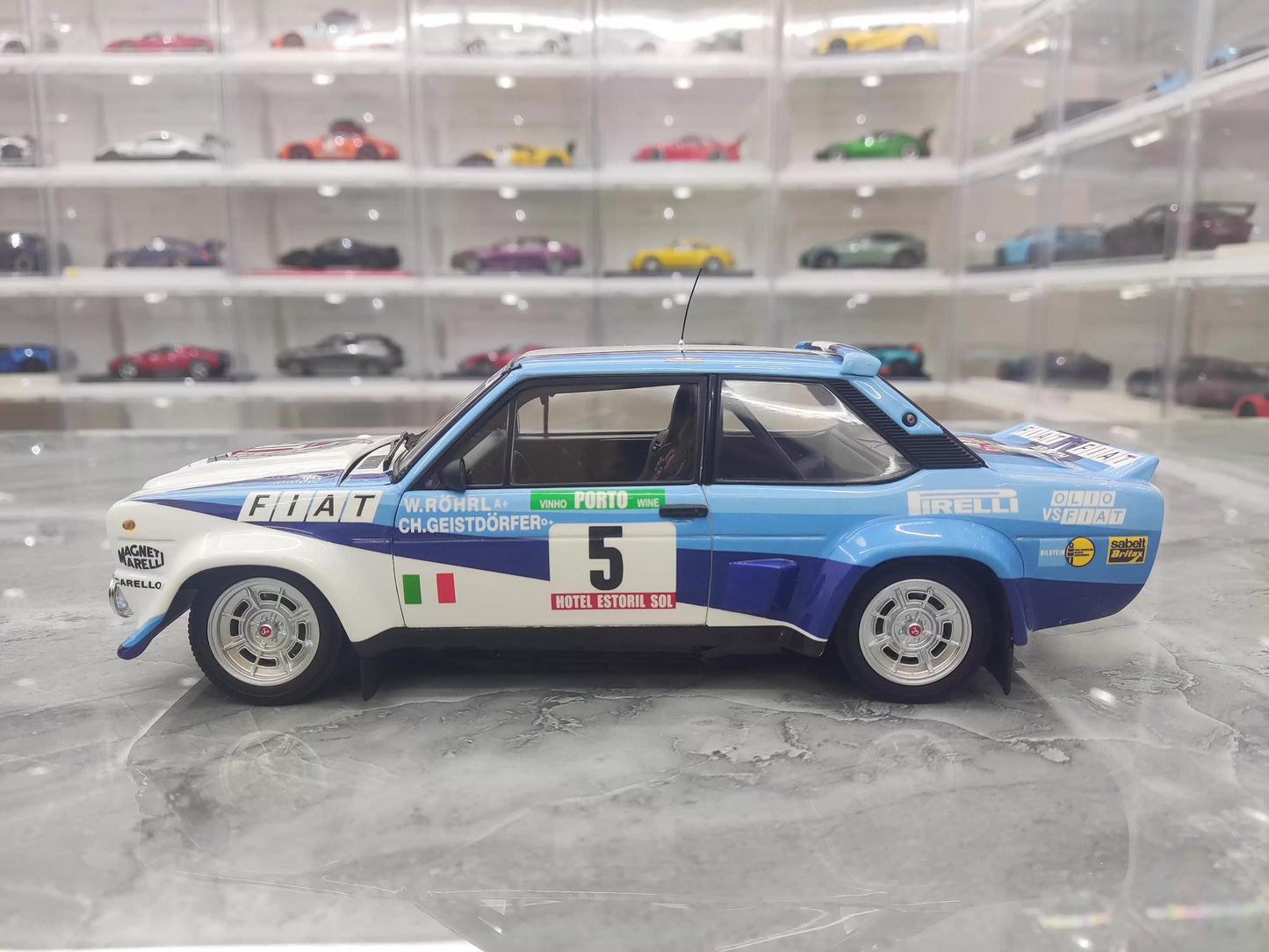 Fiat 131 1:18 Diecast Model by Kyosho (No. 5 Rally Livery – Collector's Static Edition)