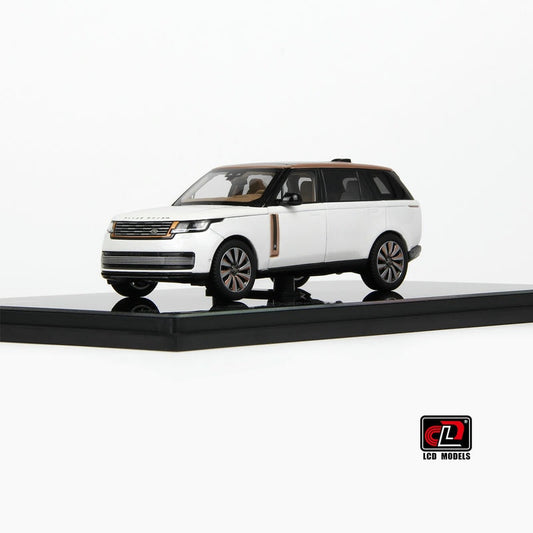 Pre-Order LCD 1:43 Range Rover White Alloy Full-Open Model – Acrylic Display & Transparent Sunroof