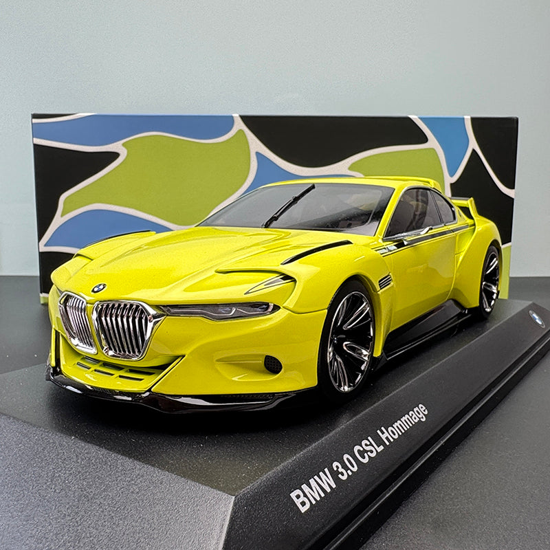 1:18 BMW 3.0 CSL Hommage (Yellow) Diecast Alloy Model – Hommage Collection