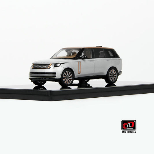 Pre-Order LCD 1:43 Range Rover Silver Alloy Full-Open Model – Acrylic Display & Transparent Sunroof