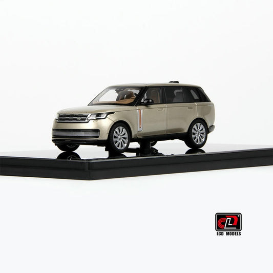 Pre-Order LCD 1:43 Range Rover Gold Alloy Full-Open Model – Acrylic Display & Transparent Sunroof