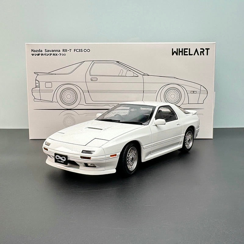 WHELART 1:18 Mazda RX‑7 FC3S White Unlimited Edition DieCast Alloy Sports Car Model