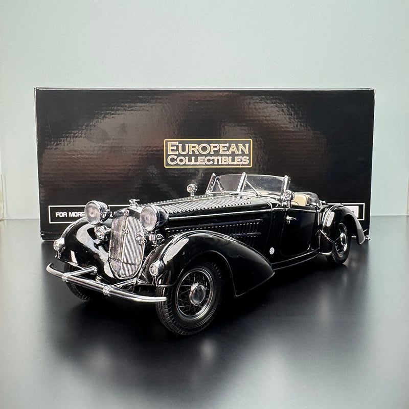 SunStar 1939 Horch 855 Special Roadster 1:18 Diecast Model – Black Edition