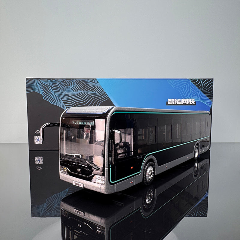 Original Yutong Bus Model U12 – 1:42 Diecast Collectible (Black & Silver)