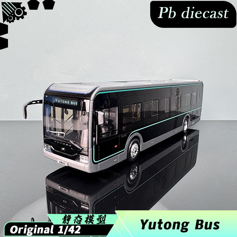 Original Yutong Bus Model U12 – 1:42 Diecast Collectible (Black & Silver)