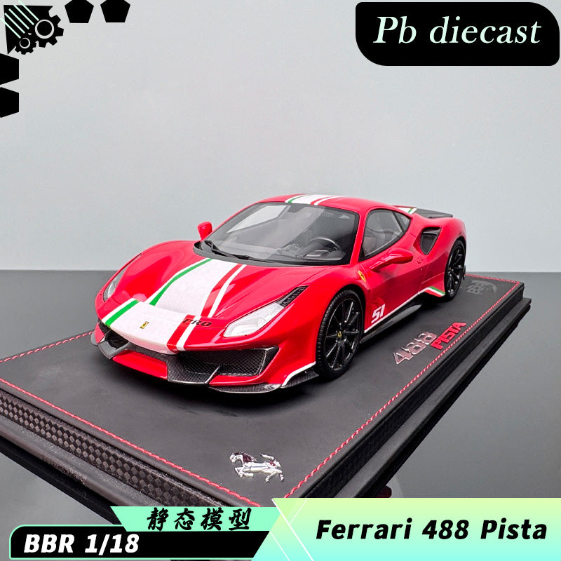 Ferrari 488 Pista Diecast Model – BBR 1:18 Limited Edition (Red No. 51)