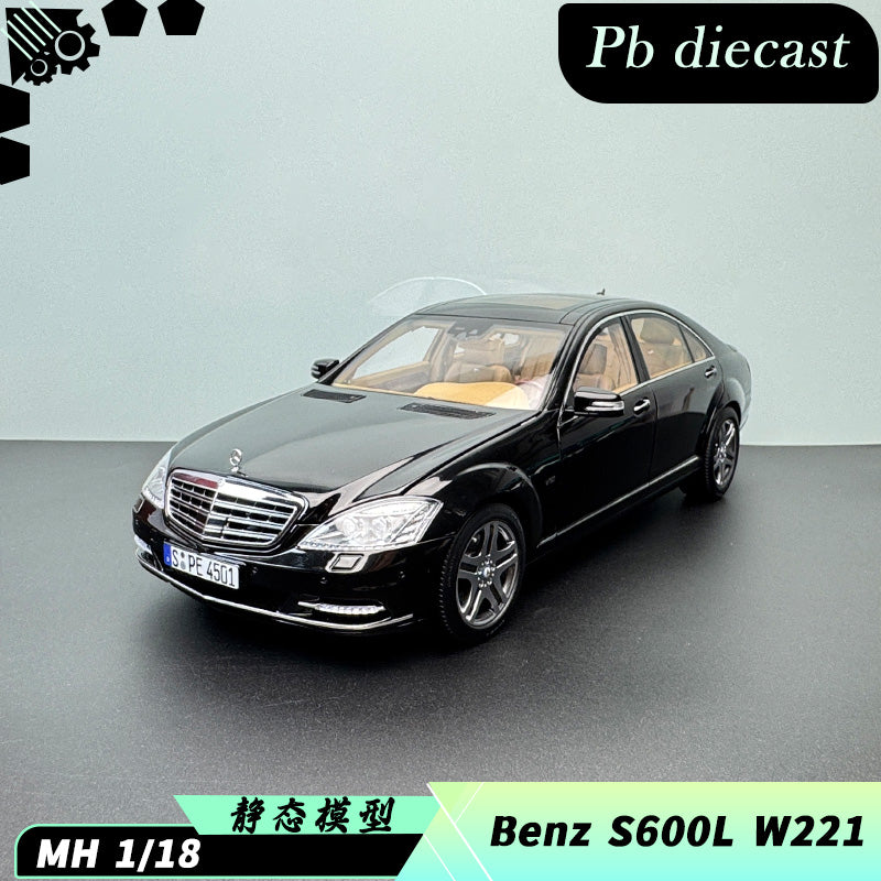 MH 1:18 Mercedes‑Benz S600L W221 Die‑Cast Alloy Model – Opening Panels & Engine Bay Display