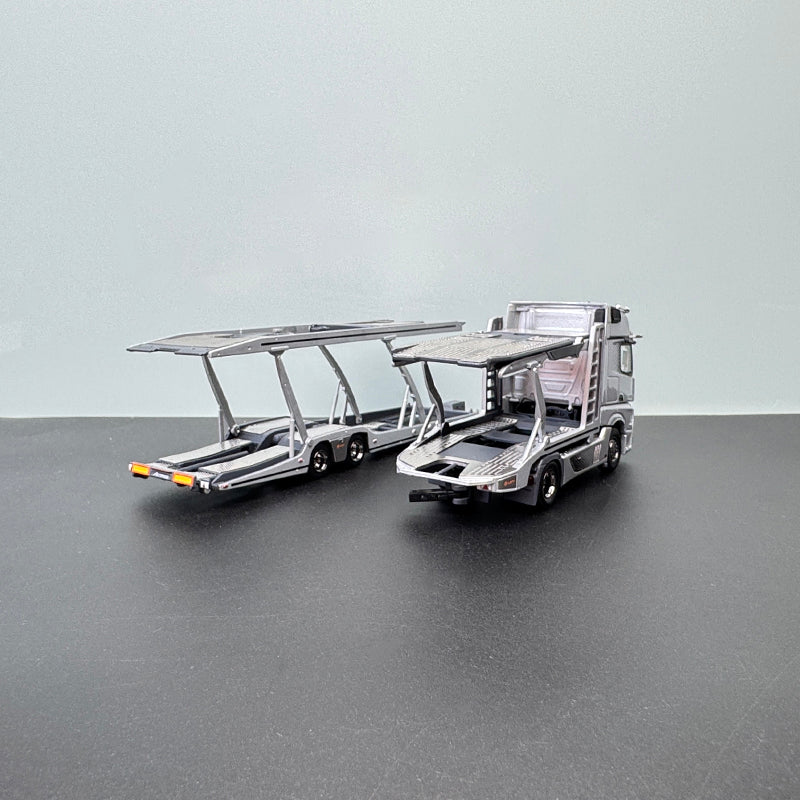 GCD 1:64 Mercedes-Benz Actors Double-Decker Transporter – Modular Collector’s Hauler (Compatible with Multiple Brands)