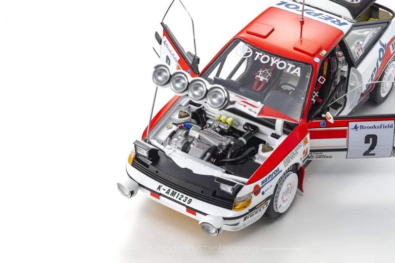 Toyota Celica GT-Four ST185 1:18 Diecast Rally Model by Kyosho (1990 Safari #3 / 1991 Monte Carlo #2)