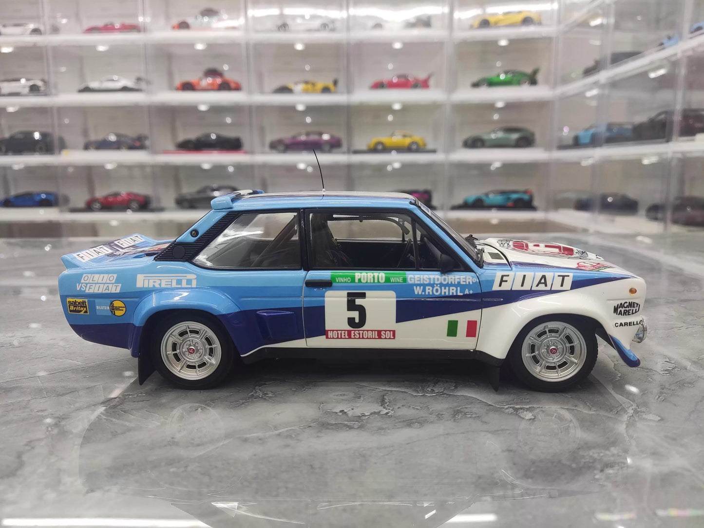 Fiat 131 1:18 Diecast Model by Kyosho (No. 5 Rally Livery – Collector's Static Edition)