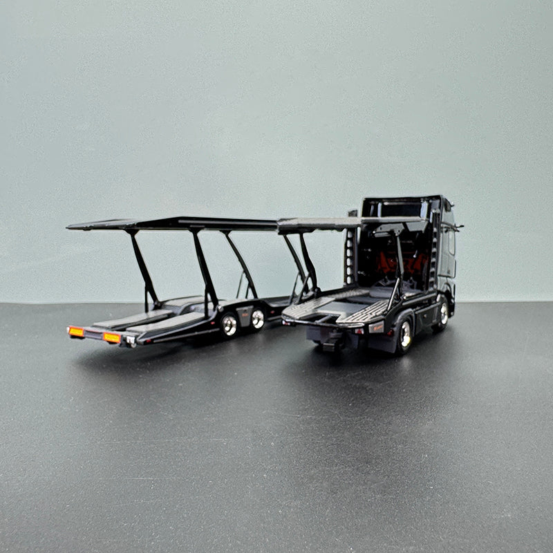 GCD 1:64 Mercedes-Benz Actors Double-Decker Transporter – Modular Collector’s Hauler (Compatible with Multiple Brands)