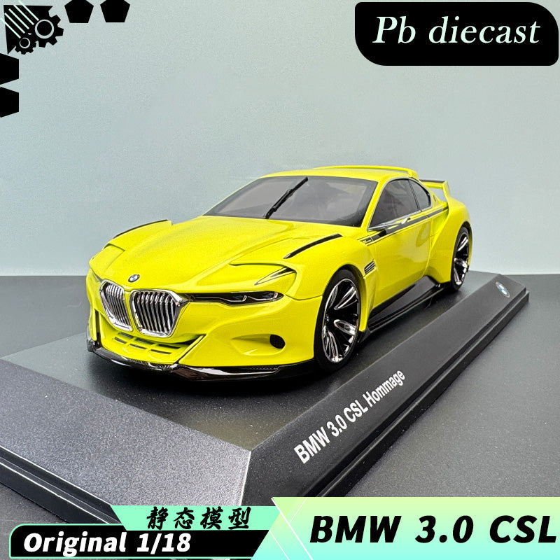 1:18 BMW 3.0 CSL Hommage (Yellow) Diecast Alloy Model – Hommage Collection