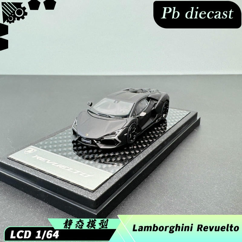 LCD 1:64 Lamborghini Revuelto Diecast Model Car – Opening Rear Engine Cover & Acrylic Display Base