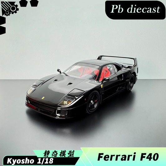 Kyosho 1:18 Ferrari F40 Black Diecast Model – Fully Opening Supercar collection
