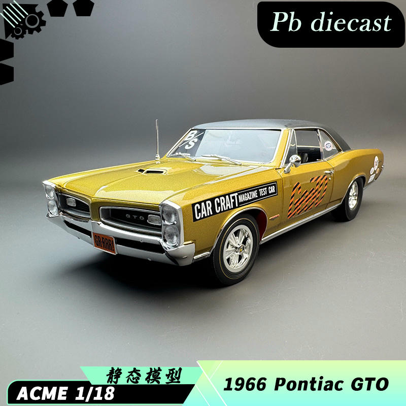 ACME 1:18 1966 Pontiac GTO Diecast Car – Gold – YX car model