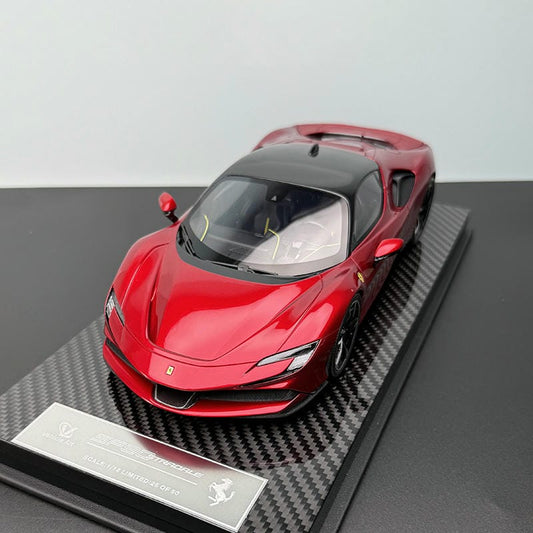 Vehicle Art 1:18 SF90 Resin Model – Limited Edition Prancing Horse Masterpiece(Metallic Red)