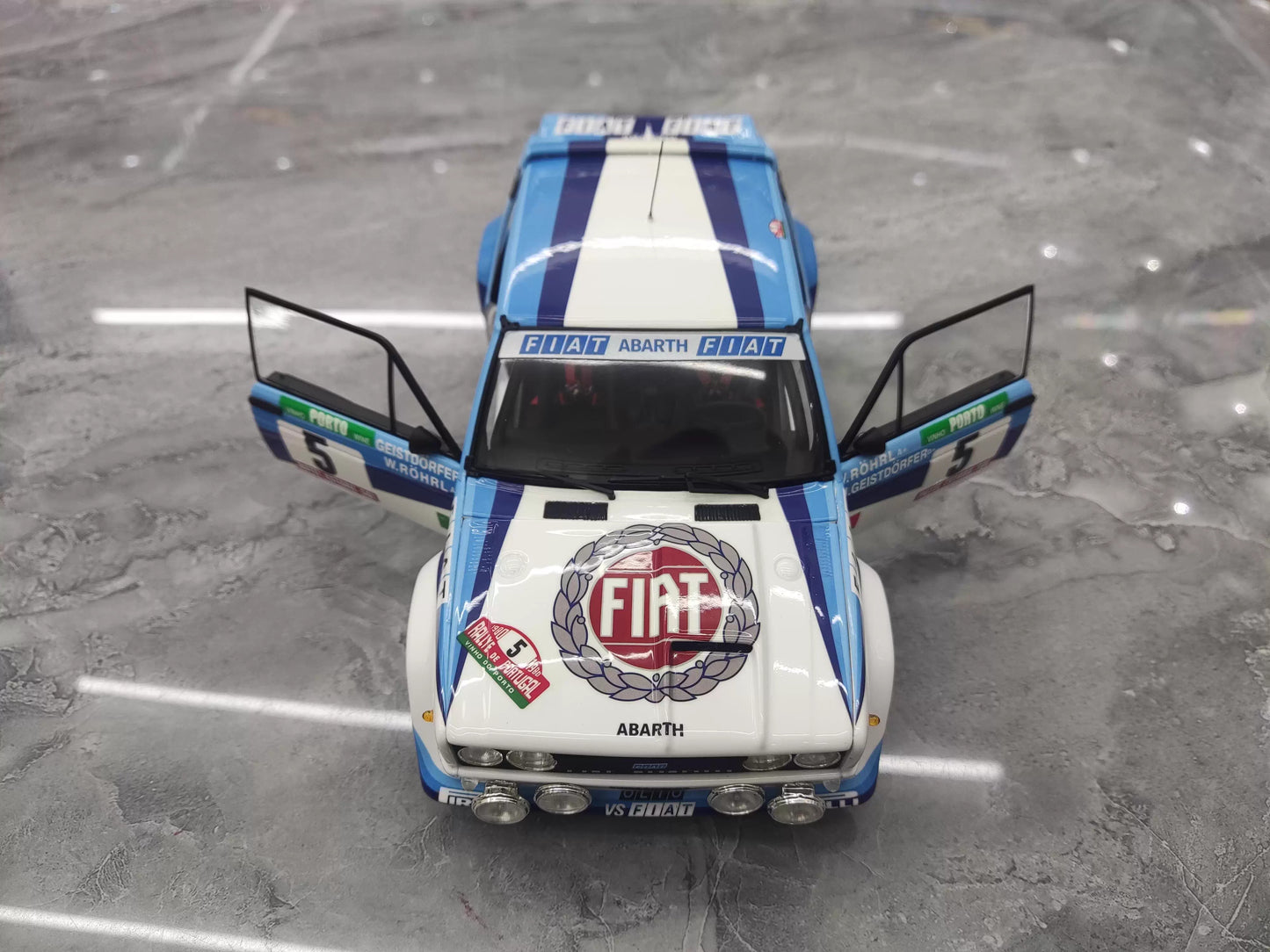 Fiat 131 1:18 Diecast Model by Kyosho (No. 5 Rally Livery – Collector's Static Edition)
