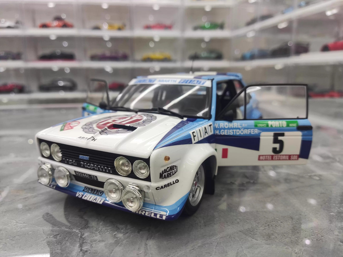 Fiat 131 1:18 Diecast Model by Kyosho (No. 5 Rally Livery – Collector's Static Edition)