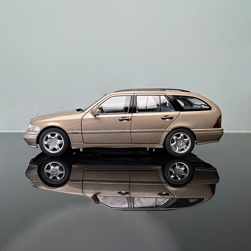 norev Mercedes-Benz C-Class 1997 Wagon Diecast Model – 1:18 Scale Fully Open Collectible (Champagne Silver)