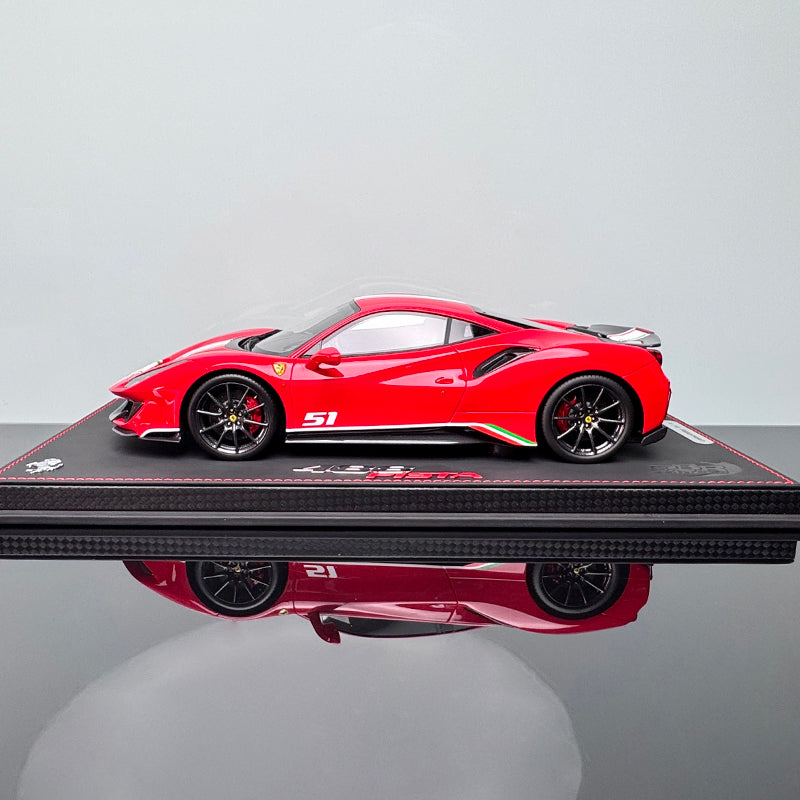 Ferrari 488 Pista Diecast Model – BBR 1:18 Limited Edition (Red No. 51)