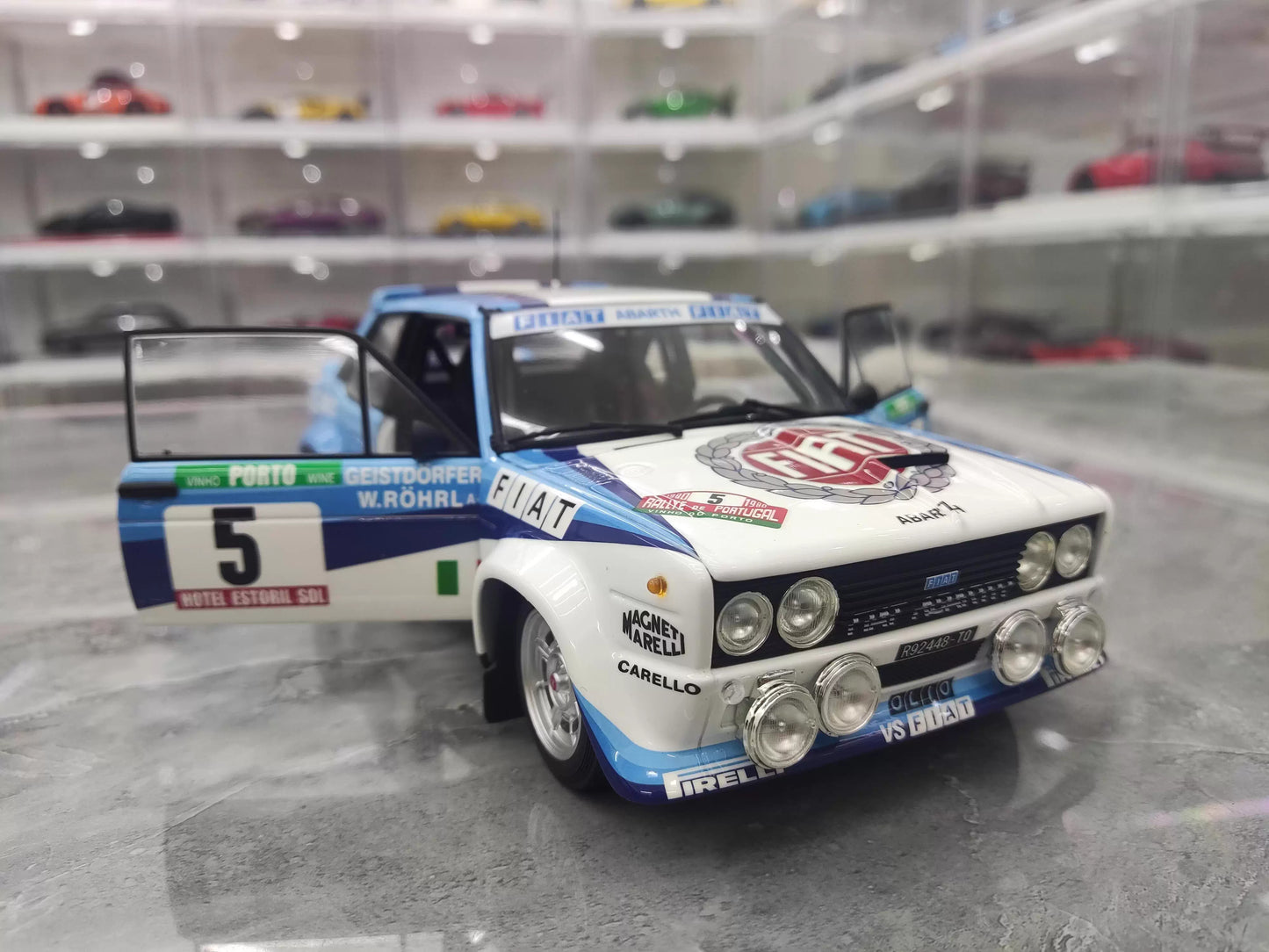 Fiat 131 1:18 Diecast Model by Kyosho (No. 5 Rally Livery – Collector's Static Edition)