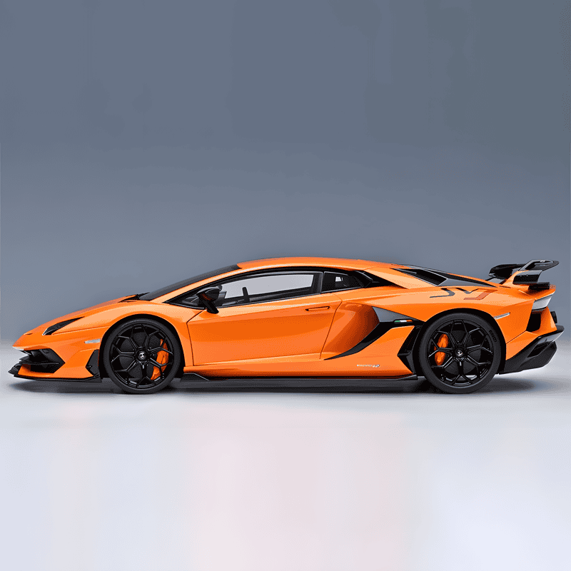AutoArt Lamborghini Aventador SVJ 1:18 Scale Diecast Model – Diecast Supercar Collection(Orange)