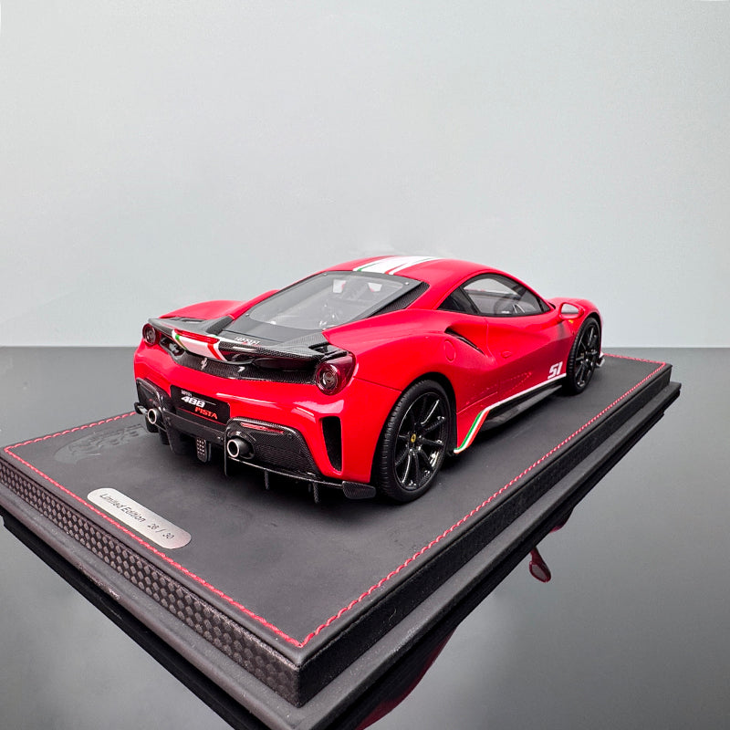 Ferrari 488 Pista Diecast Model – BBR 1:18 Limited Edition (Red No. 51)