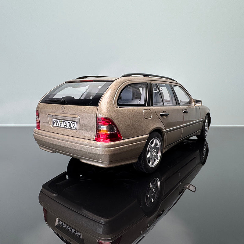 norev Mercedes-Benz C-Class 1997 Wagon Diecast Model – 1:18 Scale Fully Open Collectible (Champagne Silver)