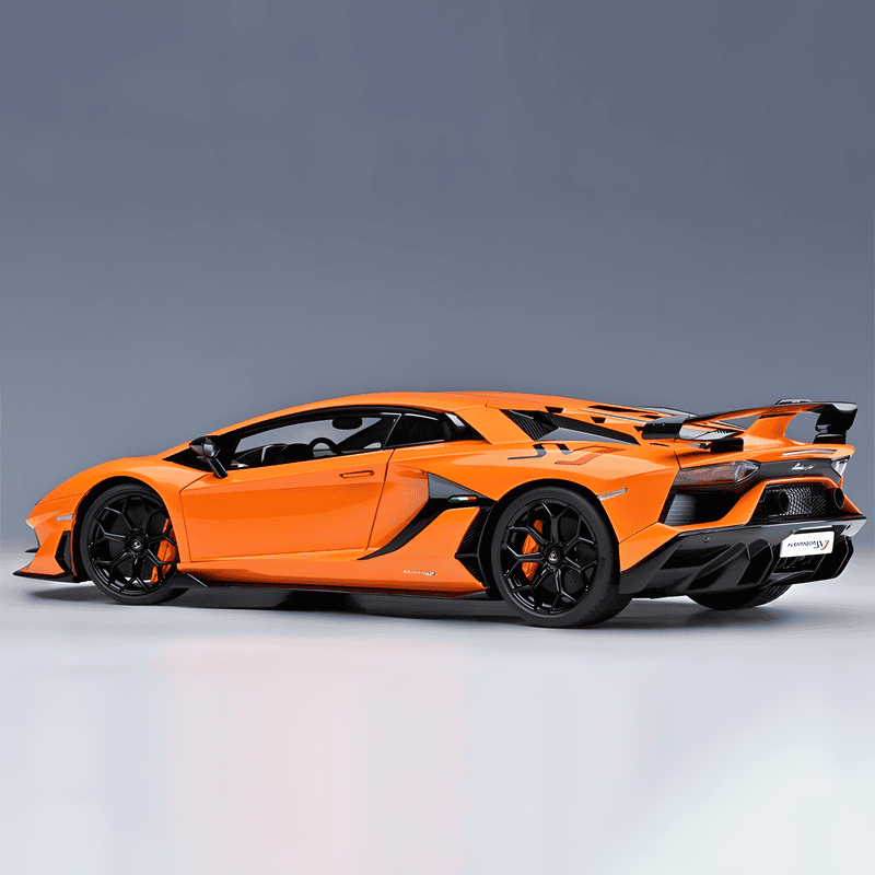 AutoArt Lamborghini Aventador SVJ 1:18 Scale Diecast Model – Diecast Supercar Collection(Orange)