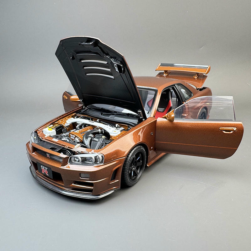 MotorHelix 1:18 Nissan GT-R R34 Metallic Bronze Diecast Car